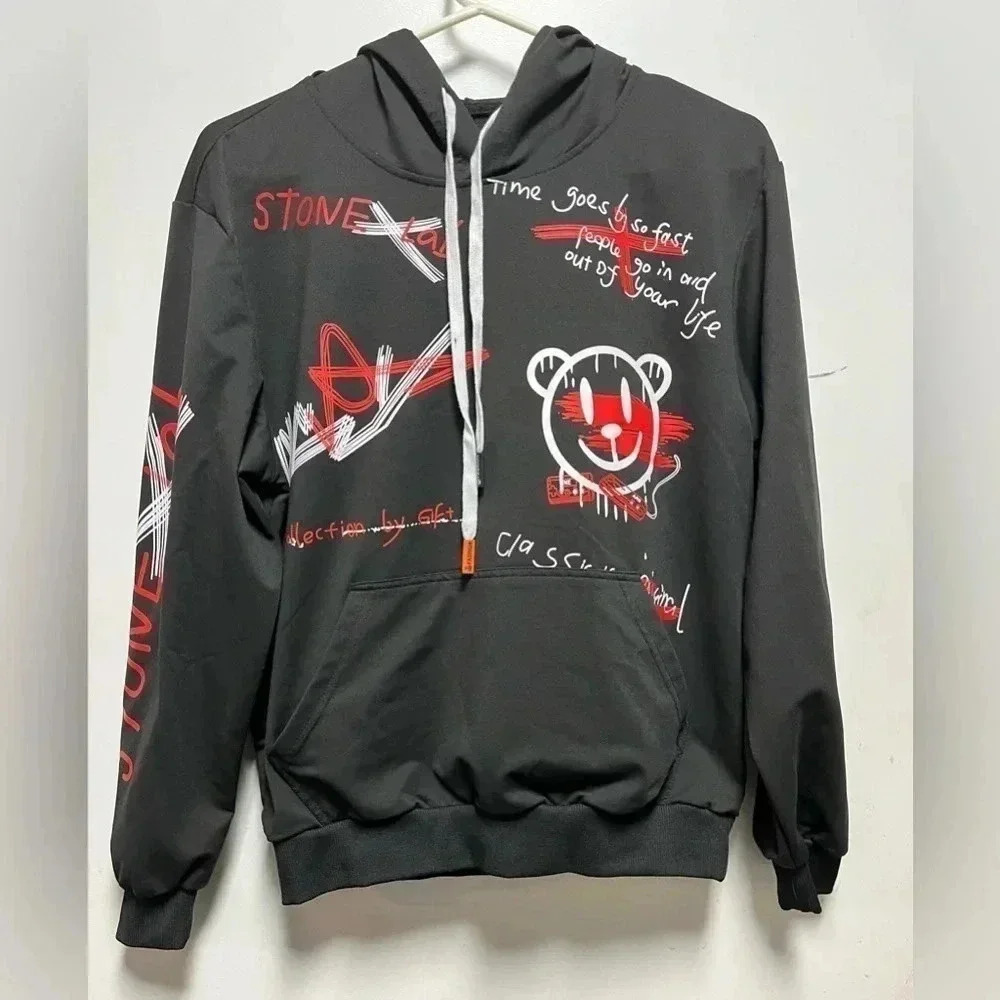 Mens Graphic Hoodie Sweatshirt Stone Lab Manfinity  Tik Tok Size XS